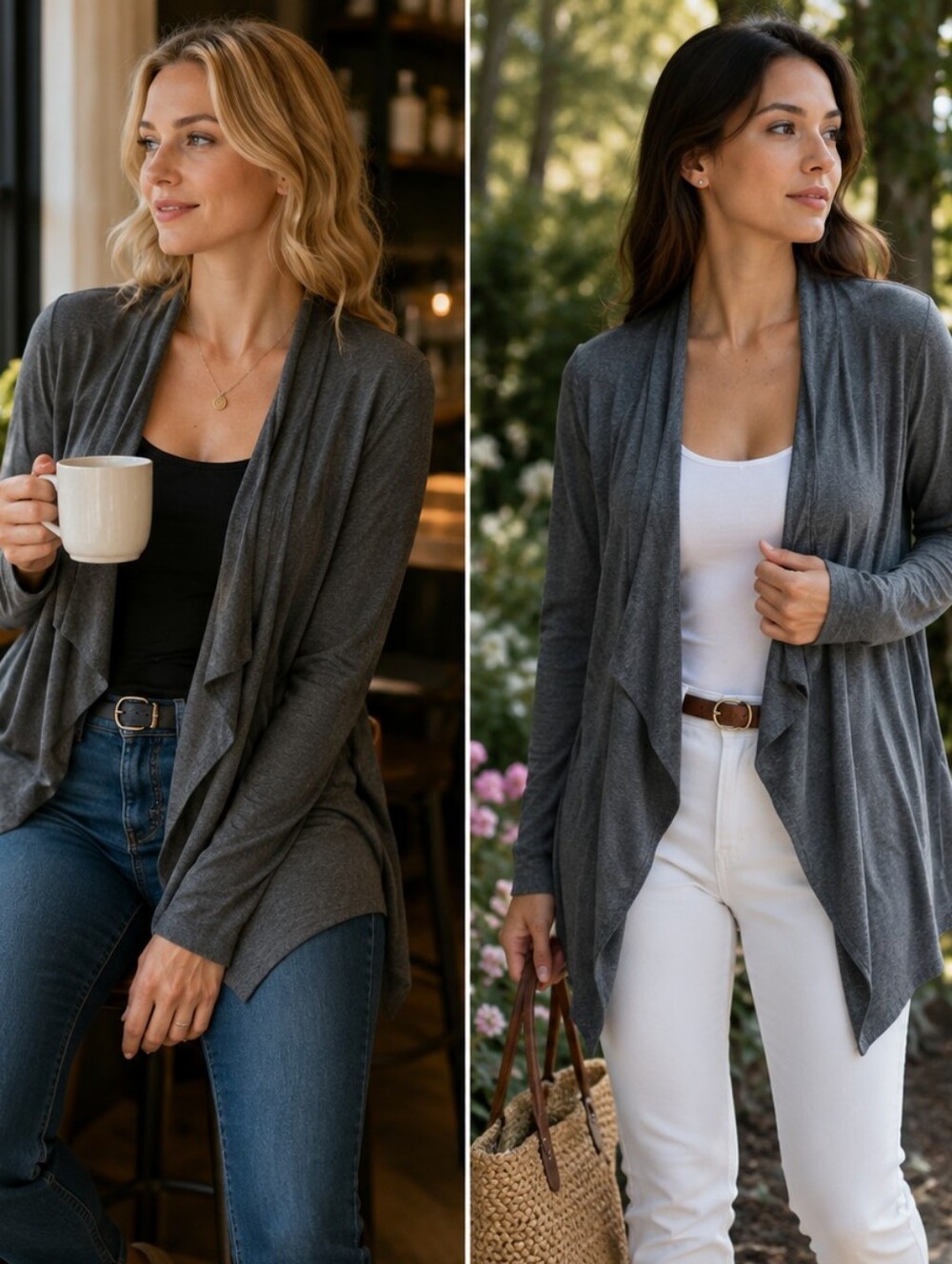EILEEN FISHER OPEN ASYMMETRICAL CARDIGAN 💛